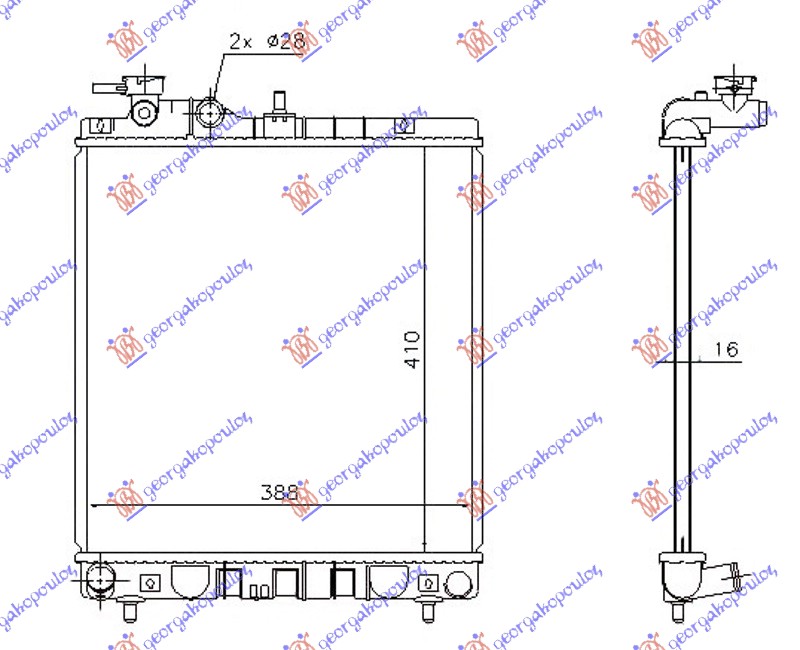 Hyundai atos prime 2003-2007 (mx) HLADNJAK MOTORA 1.1 12V (+/-AC) (41x39.5) (NRF)