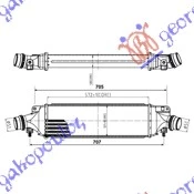 Opel corsa d 06-15 HLADNJAK INTERKULERA 1.6 BENZIN - 1.7 CDTI (57.2x132x53)