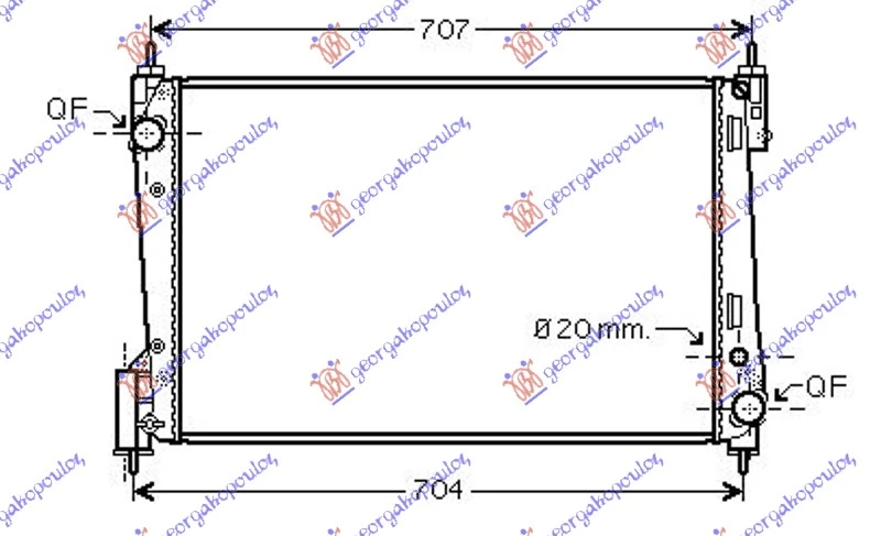 Opel corsa d 06-15 HLADNJAK MOTORA 1.3 JTD-CDTI (62x39.5) 55KW