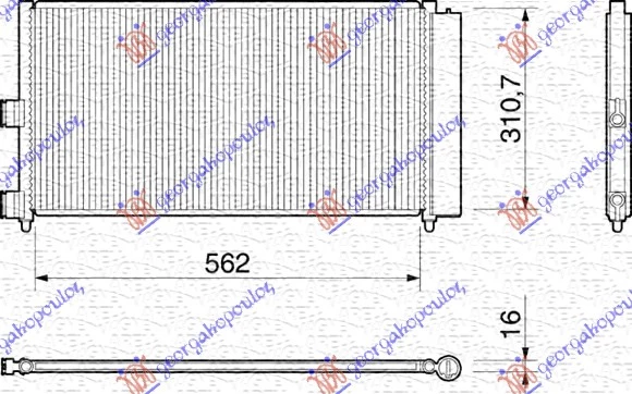 LANCIA MUSA 03-13 HLADNJAK KLIME 1.2/1.4i 8/16V 1.3/1.9 JTD (57x31)