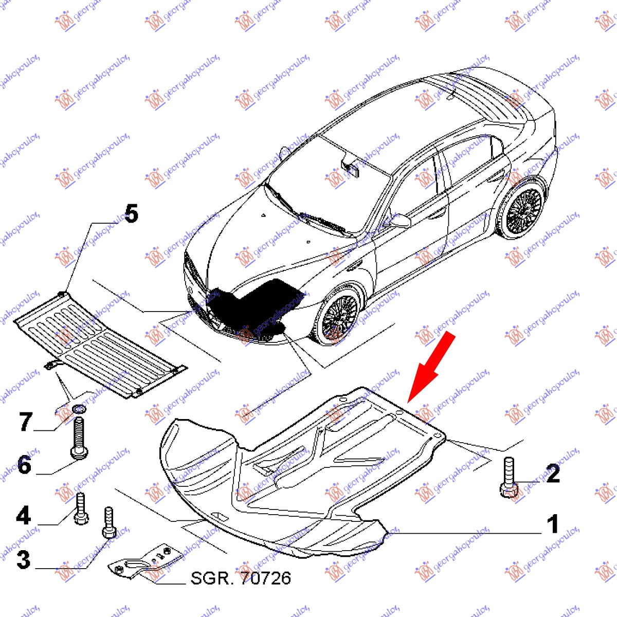 Alfa romeo brera 2006-2010 (939) ZASTITA MOTORA (BENZIN) PLASTICNA