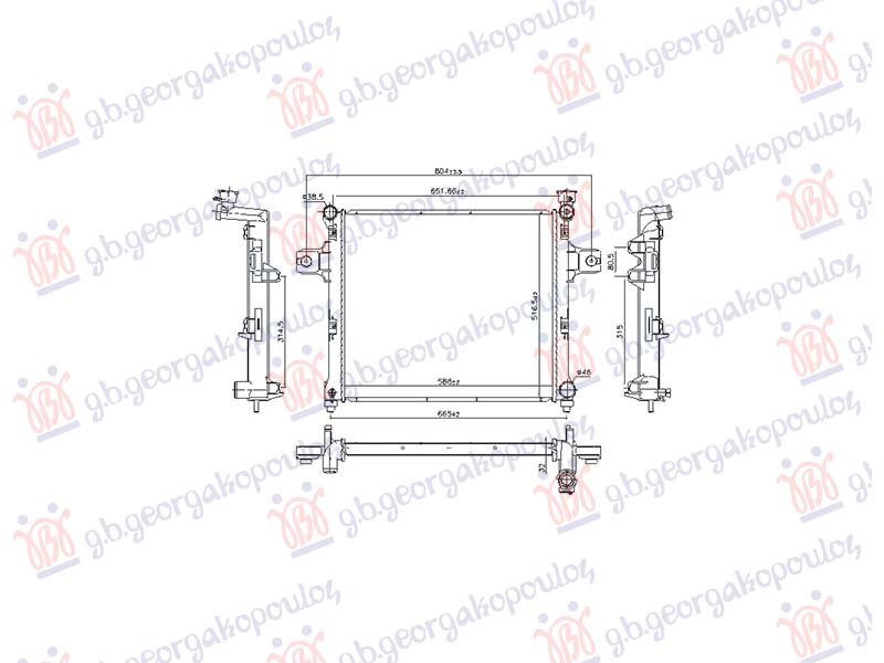 Jeep grand cherokee 2005-2008 (wh/wk) HLADNJAK MOTORA 5.7 BENZIN (AUTO) (588x508) (NRF)