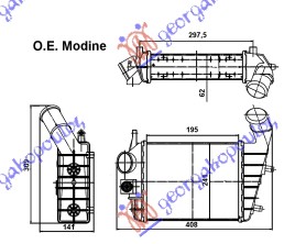 Alfa romeo 156 03-05 HLAD INTERCOOLER 1.9-2.4 JTD(240x195x62)