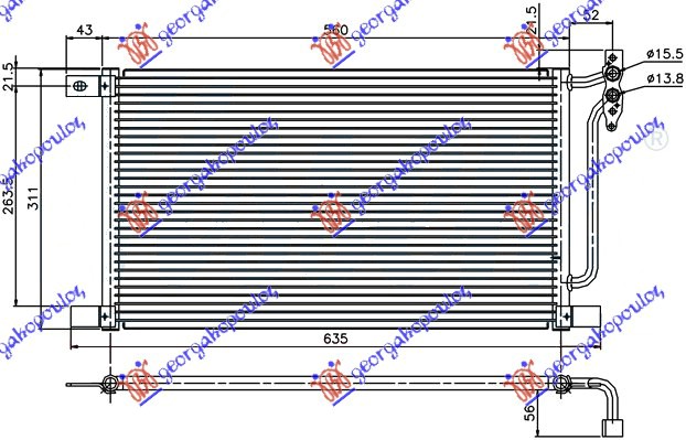Bmw series 3 compact 2001-2005 (e46) HLADNJAK KLIME DIZEL (520x314x16)