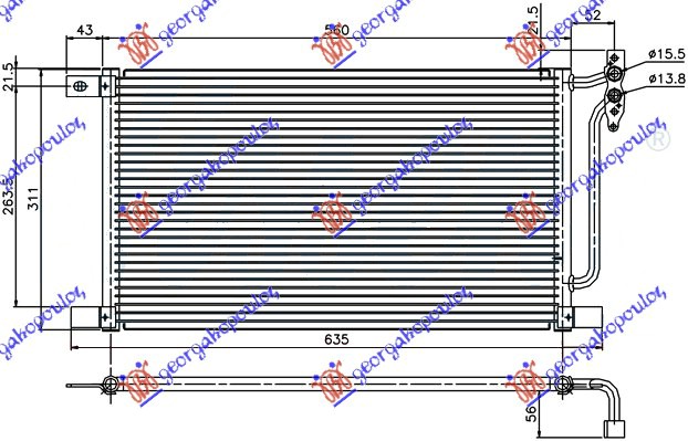 Bmw series 3 (e46) coupe/cabrio 03-06 HLADNJAK KLIME DIZEL (52x31.4x16)