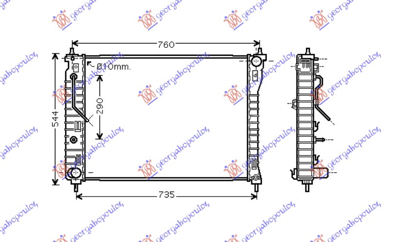 Opel antara 2006-2015 (l07) HLADNJAK MOTORA 2.4/3.2 BENZIN (MAN/AUTO) (670x510x27) (NRF)