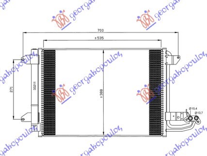 Vw eos 2006-2011 (1f7/1f8) HLADNJAK KLIME BENZIN/DIZEL (550x390x16) (NRF)