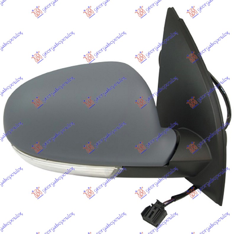 Vw golf v 2004-2008 (1k1) RETROVIZOR ELEKTRICNI SA GREJACEM PM (MIGAVAC) (A KVALITET) (KONVEKSNO STAKLO)