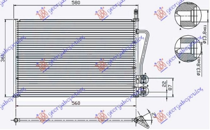 Ford fusion 2002-2012 (ju) HLADNJAK KLIME BENZIN - 1.4 TDCi DIZEL (530x335x16) (NRF)