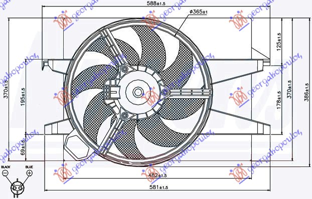 Ford fiesta 02-08 VENTILATOR (BEN/DIZ) -A/C OKRUGLI DZEK