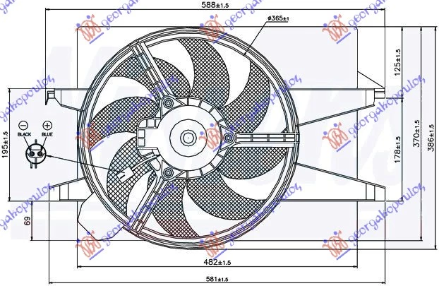 Ford fiesta 02-08 VENTILATOR (BEN/DIZ) +A/C DUGULJ. DZEK