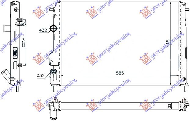 Dacia logan-mcv/p.up/van i 2005-2012 (ks/ls/us) HLADNJAK MOTORA 1.6 BENZIN / 1.5 DCI (+AC) (58.5x41.5x34) (NRF)