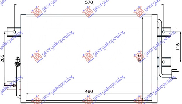 Fiat palio 99-04 HLADNJAK KLIME 1.6 BENZ (44.8x35x25) 03-