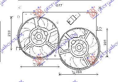 Fiat palio 99-04 VENTILATOR KOMPLET (DUPLI) 1.3 JTD 03-