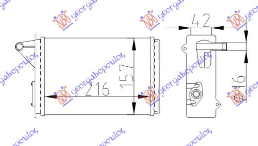 Fiat fiorino 97-99 GREJAC KABINE (M) (+/-AC) 216x157 (BEZ PREKIDACA)