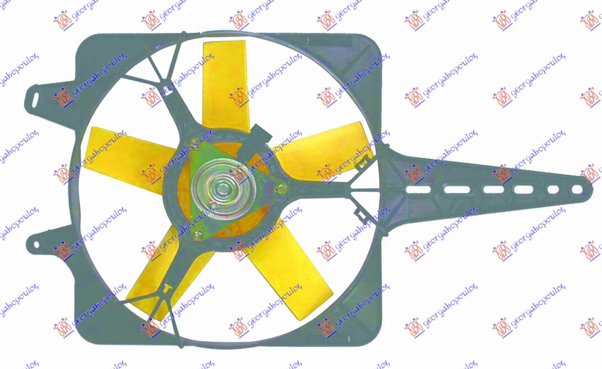 Fiat tipo 88-93 VENTILATOR KOMPLET 1.1-1.4 (-A/C)