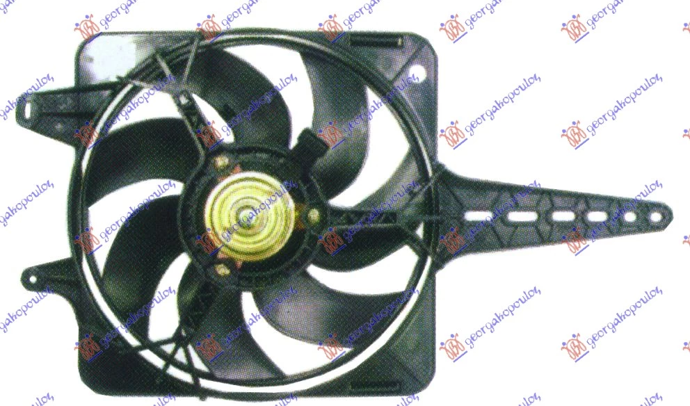 Fiat tipo 88-93 VENTILATOR KOMPLET 1.6/1.8 (- A/C)