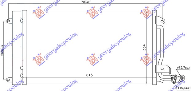 Skoda fabia 07-10 HLADNJAK KLIME BENZIN/DIZEL (580x350x16)