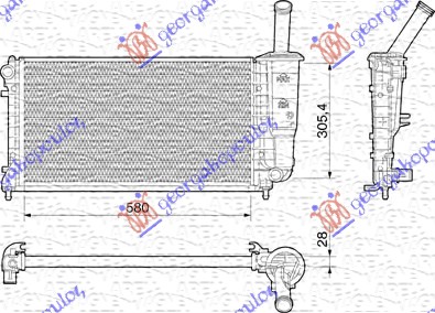 Fiat punto 03-11 HLADNJAK MOTORA 1.4i 16V (+/-AC) (58x30.5)