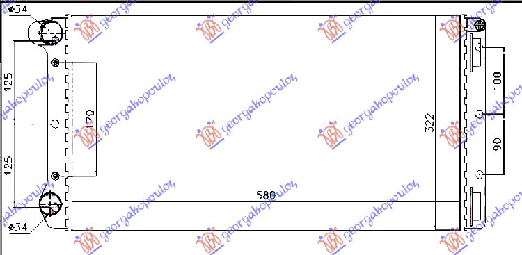 Fiat idea 2004-2010 (350) HLADNJAK MOTORA 1.9 JTD (58x30.8x38) (MARELLI TIP) (MARELLI)