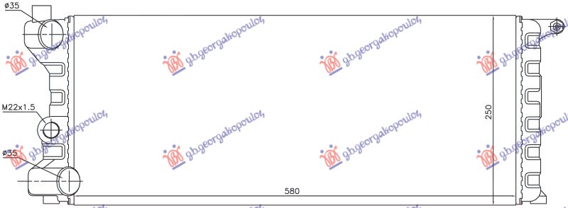 Fiat panda 1986-2003 (141) HLADNJAK MOTORA 750/1000 4x4 (58x25x34) 86-89 (NRF)