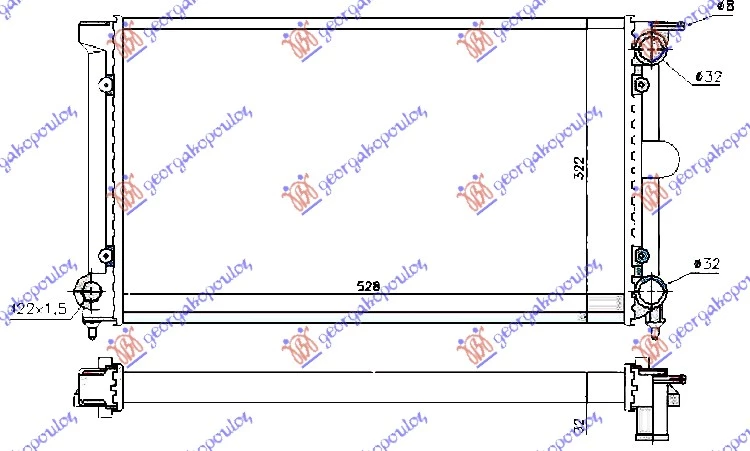 Seat toledo 91-95 HL.MOTORA BEN-DIZ +A/C(52.5x32x3.4) VAL