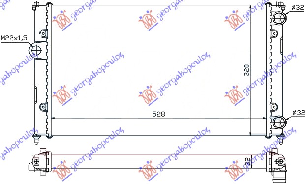 Seat ibiza 1995-1997 (6k1) HLADNJAK MOTORA 1.6/1.8 8V (-AC) (52x32) (NRF)