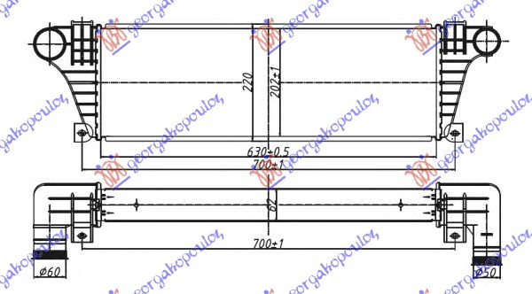 Iveco daily 90-00 HLAD INTERCOOLER 2.5-2.8 T.D(630x217x63)