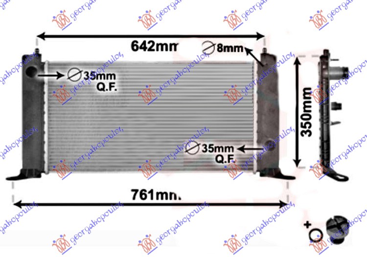 Fiat stilo 01-06 HLADNJAK MOTORA 1.2i 16V+/-A/C (58x31)