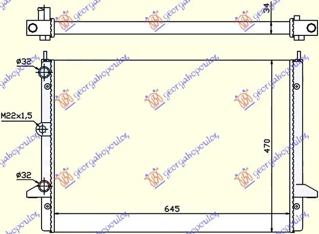 Ford galaxy 95-06 HLAD MOT.2.3 i-16V-2.8 i/VR6 (64.5x47)-0