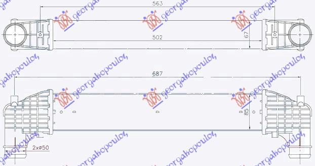 Vw sharan 95-10 HLAD.INTERC.1.9 TDi (500x70x88) (-00)