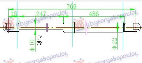 Nissan serena (c23) 92-01 AMORTIZER GEPEK VRATA (769L-475N)