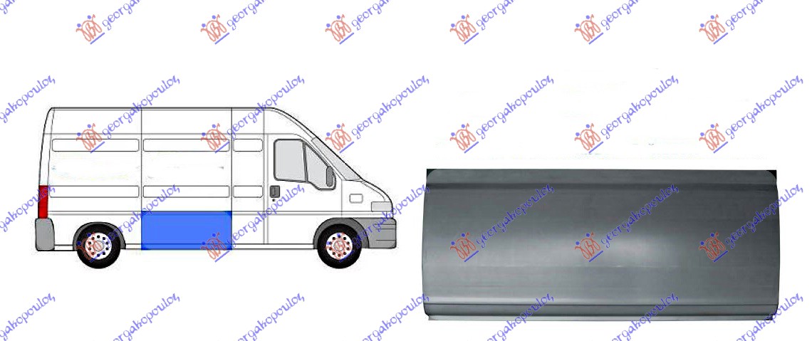 Fiat ducato 94-02 DONJI DEO KLIZNIH VRATA 18cm