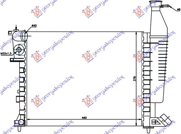 Citroen berlingo 96-02 HLADNJAK MOTORA 1.1cc (+/-AC) (46x37.8x23)