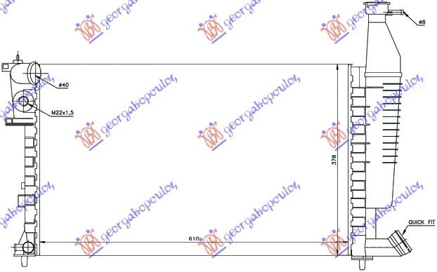 Citroen berlingo 96-02 HLADNJAK MOTORA 1.4/1.6/1.8 (+/-AC) (61x37.7x23)