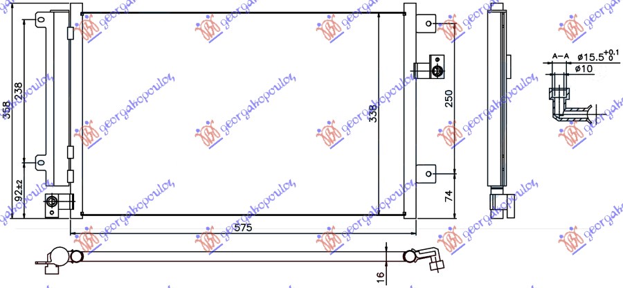 Fiat multipla 98-04 HLAD.KLIME 1.9 JTD DIZEL(575x338x16)