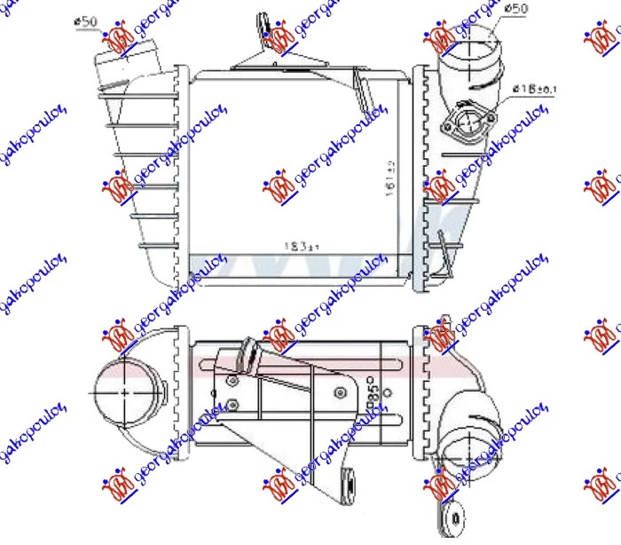 Skoda fabia 99-07 HL. INTERK. 1.9 DIZ 183x161 (SENZ. 18mm)