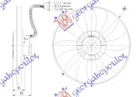 Skoda fabia 99-07 VENTILATOR MOT+EL.(390mm) (3P) TEMIC TIP