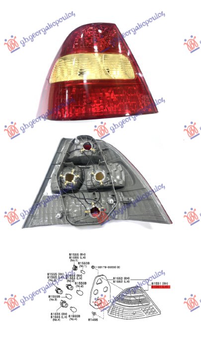 Toyota corolla (e 12) sdn 02-06 STOP LAMPA -04 (KOITO TIP) (DEPO)