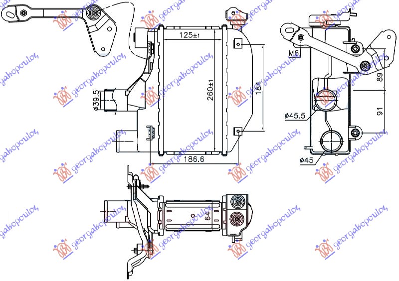 Toyota corolla (e 12) h/b-l/b 02-04 HLAD.INTERCOOLER 1.4 D4D(125x260x64)