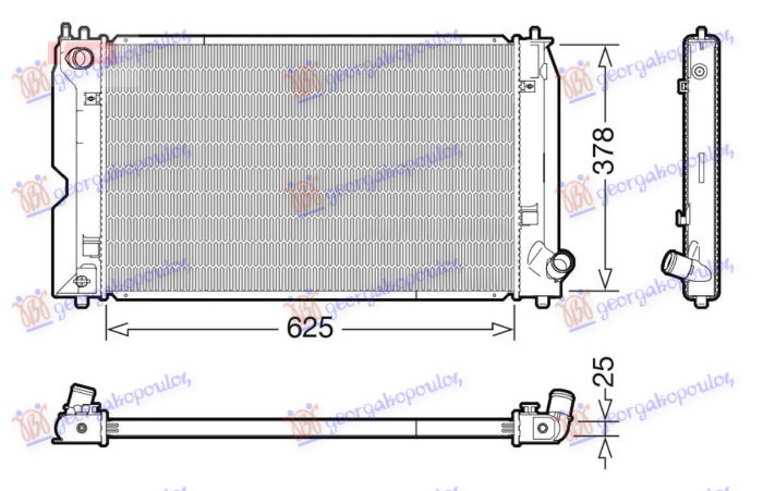 Toyota corolla h/b-l/b 2004-2006 (e 12) HLADNJAK MOTORA 1.4 D4D DIZEL (MAN) (625x390) (KOYO)