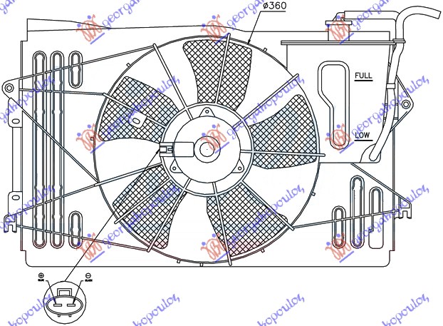 Toyota corolla verso 07-09 VENTILATOR KOMPLET BENZIN