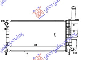 Fiat idea 2004-2010 (350) HLADNJAK MOTORA 1.2 8/16V (+/-AC) (58x31.7x18)