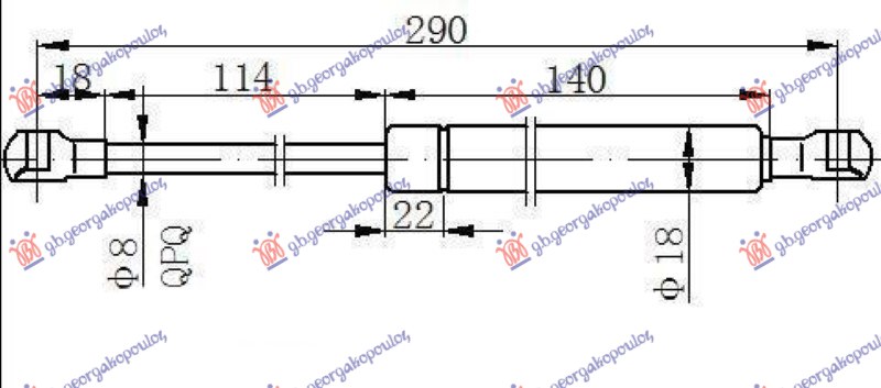 Alfa romeo 159 05-11 AMORTIZER GEPEK VRATA (290L-380N) (MARELLI)