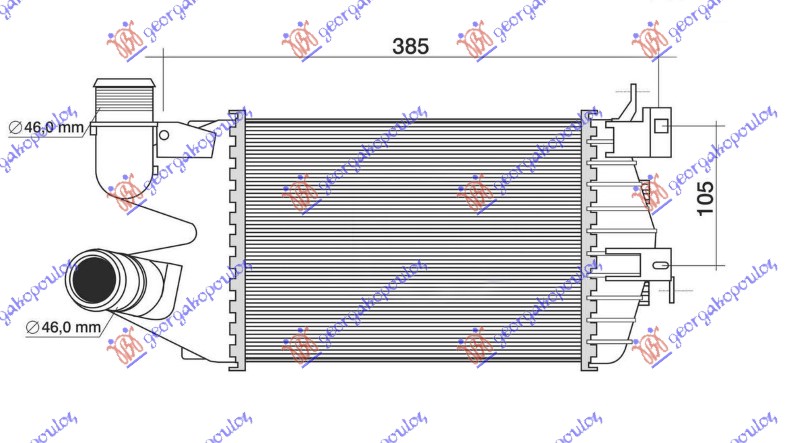 Opel astra h 04-10 HLADNJAK INTERKULERA 1.7 CDTi DIZEL (260x180x62) 08-