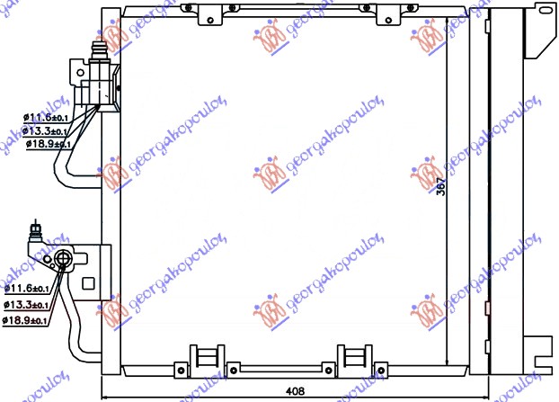 Opel zafira 2005-2012 (a05) HLADNJAK KLIME 1.7-1.9 CDTi (410x380) (NRF)
