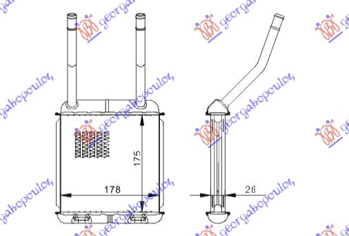 Opel vectra a 89-92 GREJAC KABINE  (B) -AC (175x178)