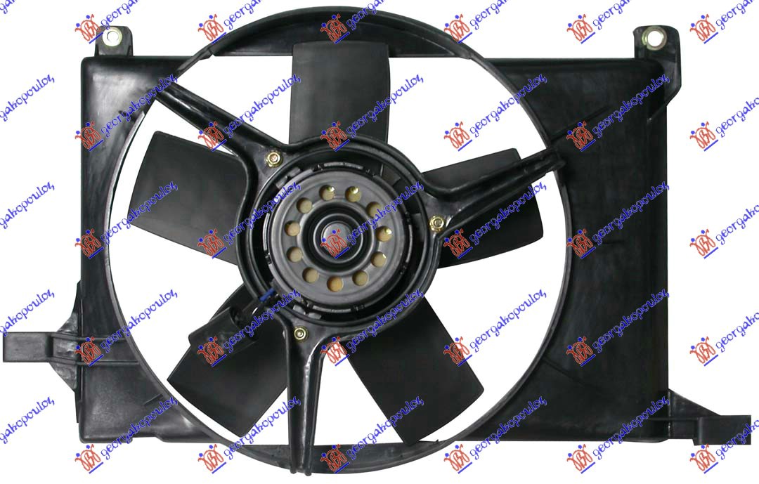 Opel tigra 95-04 VENTILATOR HLADNJAKA KOMPLET (1.4/1.6 16V BENZIN) (+AC)