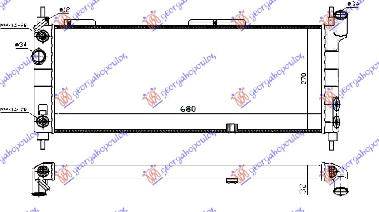 Opel corsa b 97-00 HLAD.MOT.1.4-1.6+A/C (68x28) AUTOM