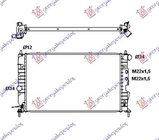 Opel vectra b 96-98 HLADNJAK MOTORA 1.6-1.816V A/C (61x37)